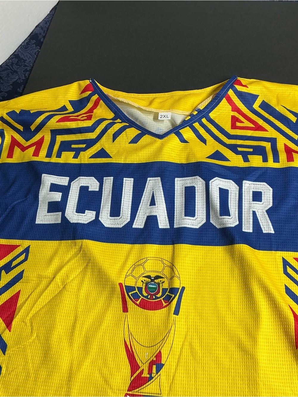 Ecuador Yellow & Blue Mens Soccer Jersey